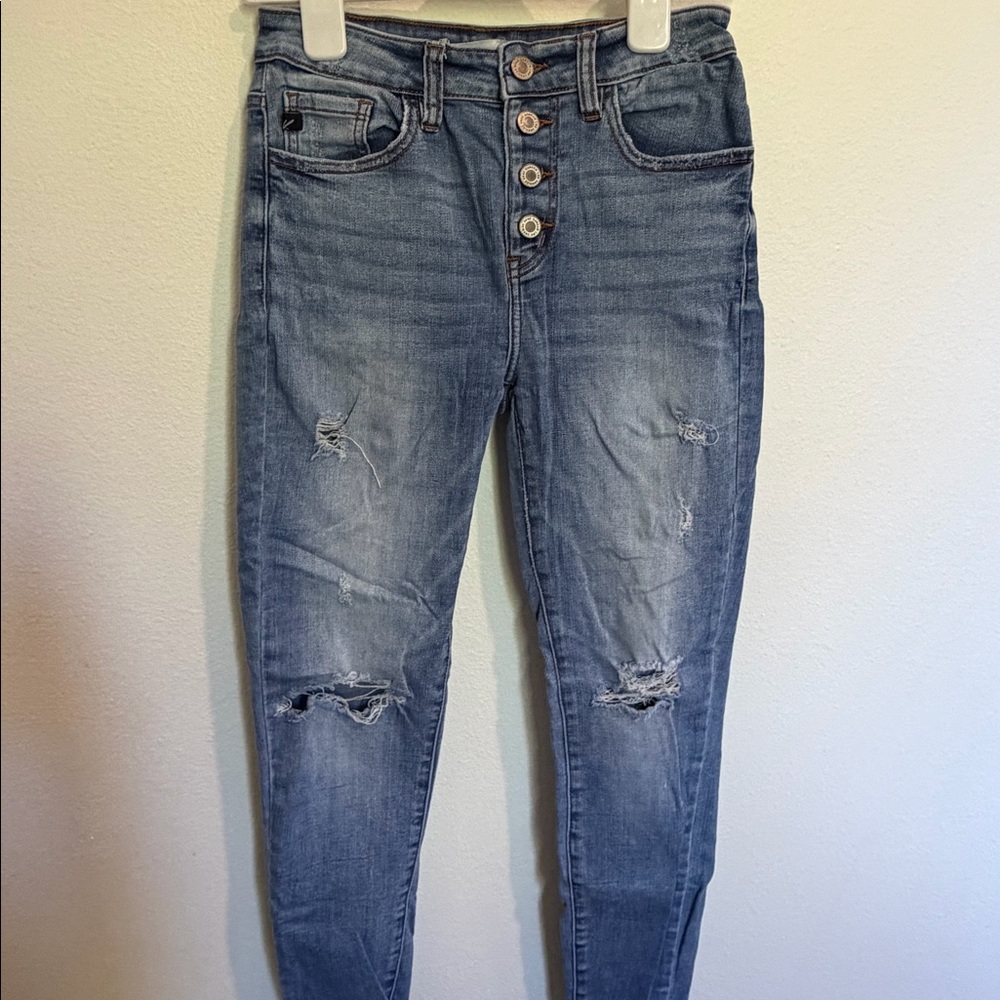 KanCan distressed button up jeans